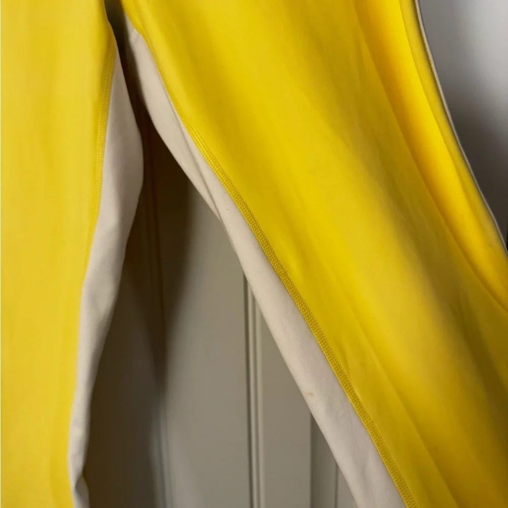 Athleta Vibrant Yellow & White Ultra High Rise Elation Tight NWT